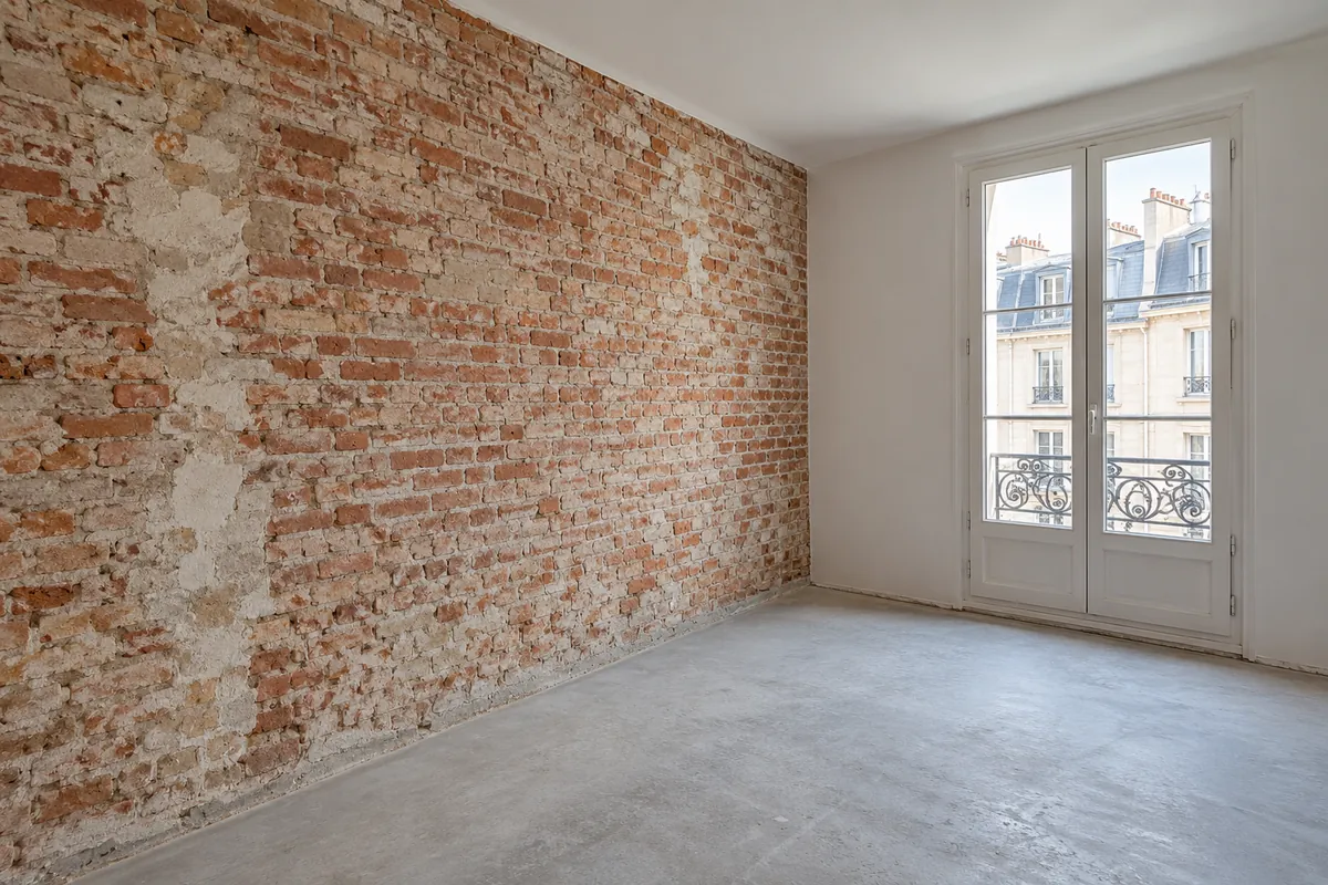 Mur en briques avant isolation